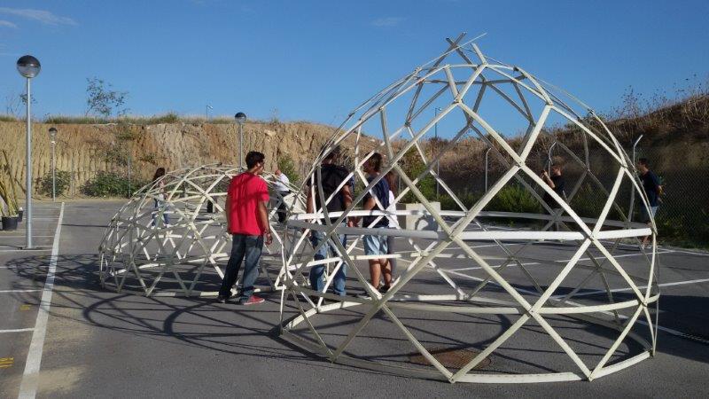 geodesic structure recycled materials